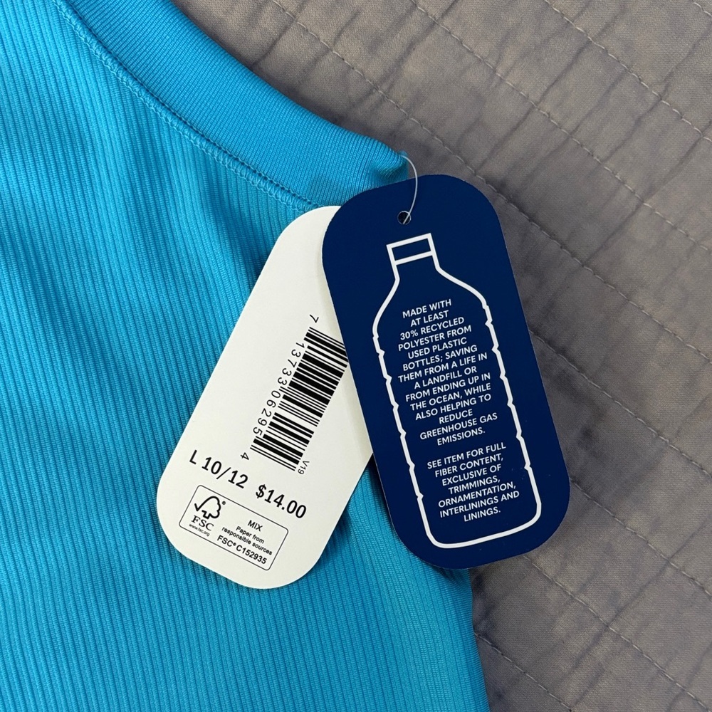 MTA Sport Girls' Ribbed Racerback Tank Top - NWT 10/12 - Picture 4 of 8